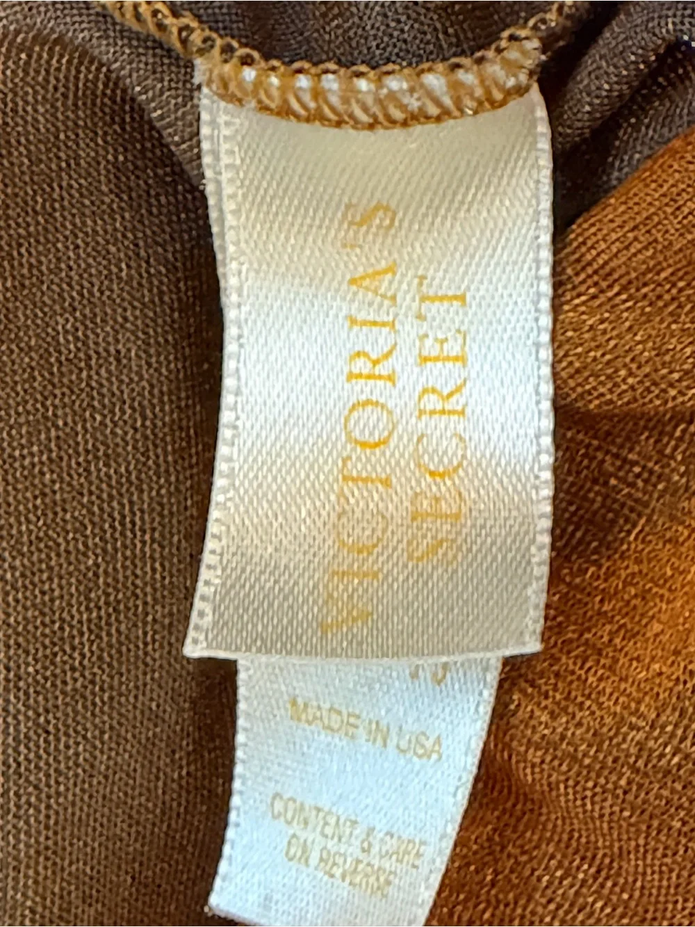 Victoria’s Secret brown cami slip with built in bra